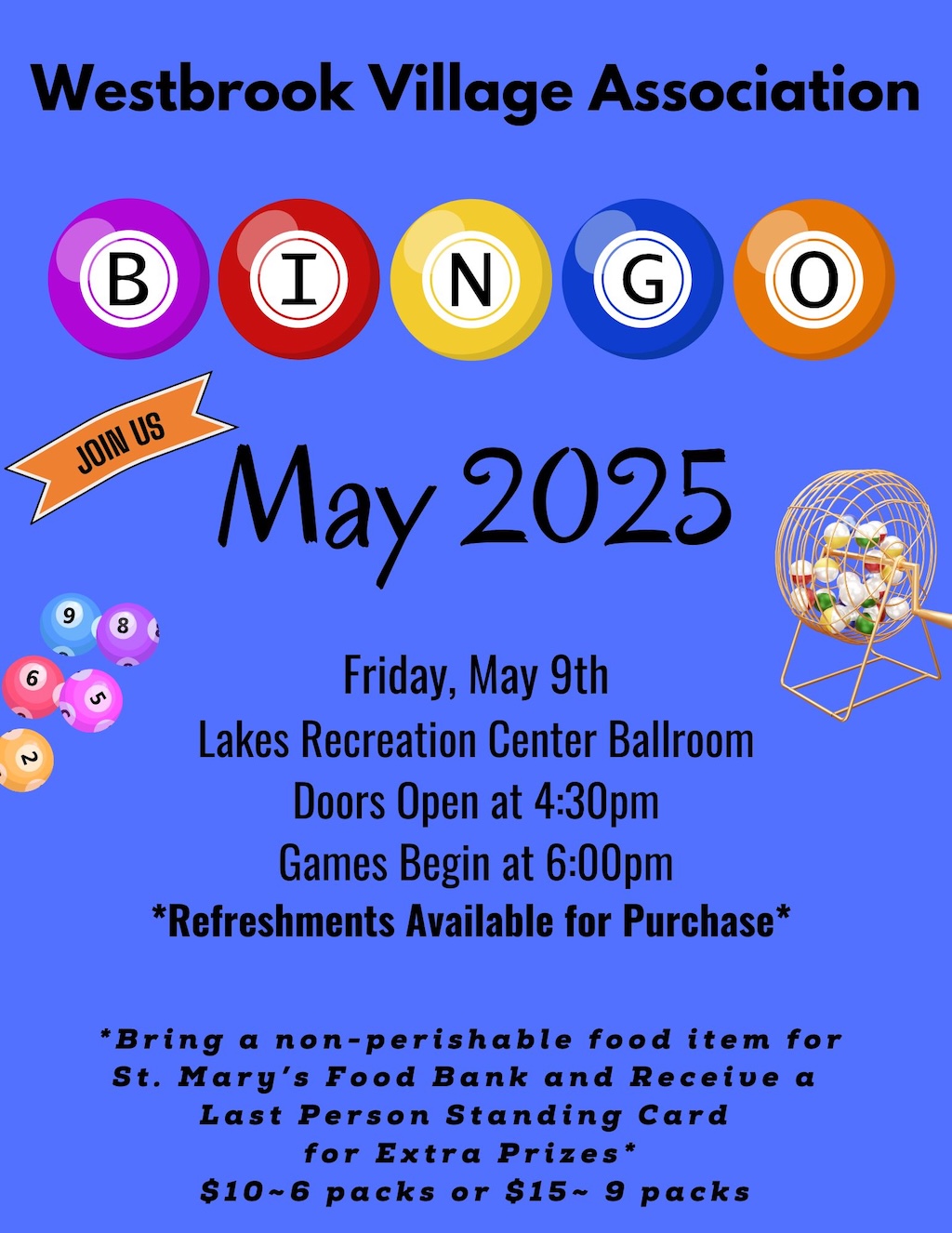 bingo event announcement may 2025